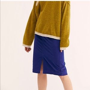 Free People I Rosemary Corduroy Blue Skirt